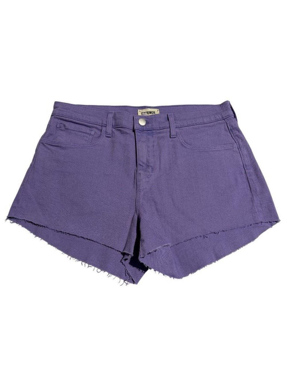NWOT LAgence Audrey Lavender Mid Rise Frayed Hem Denim Shorts Size 28